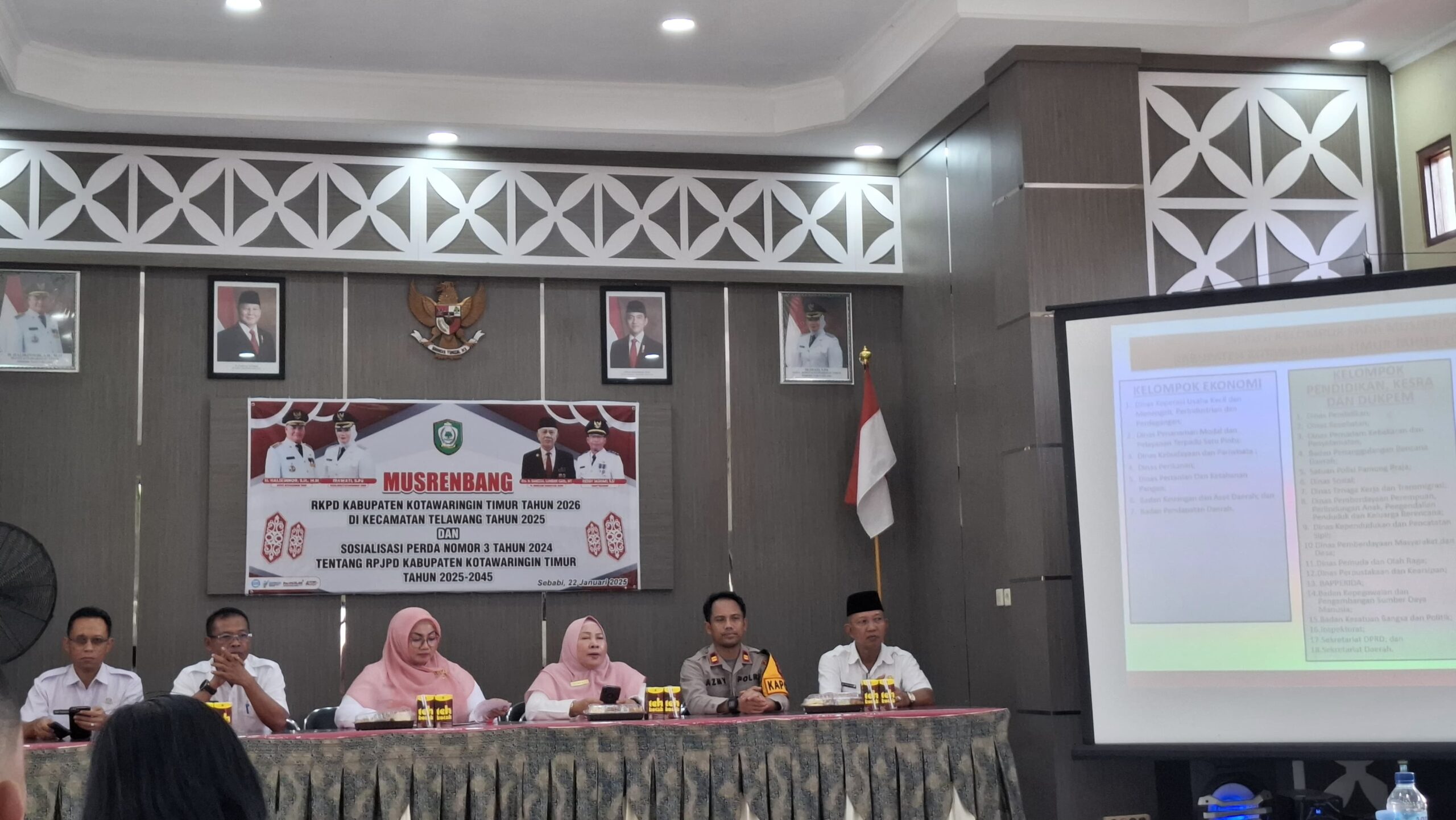 <p>Wakil Bupati Kotim hadiri Musrenbang RKPD Kotim tahun 2026 di Kecamatan Telawang, Rabu (22/1/2025). </p>