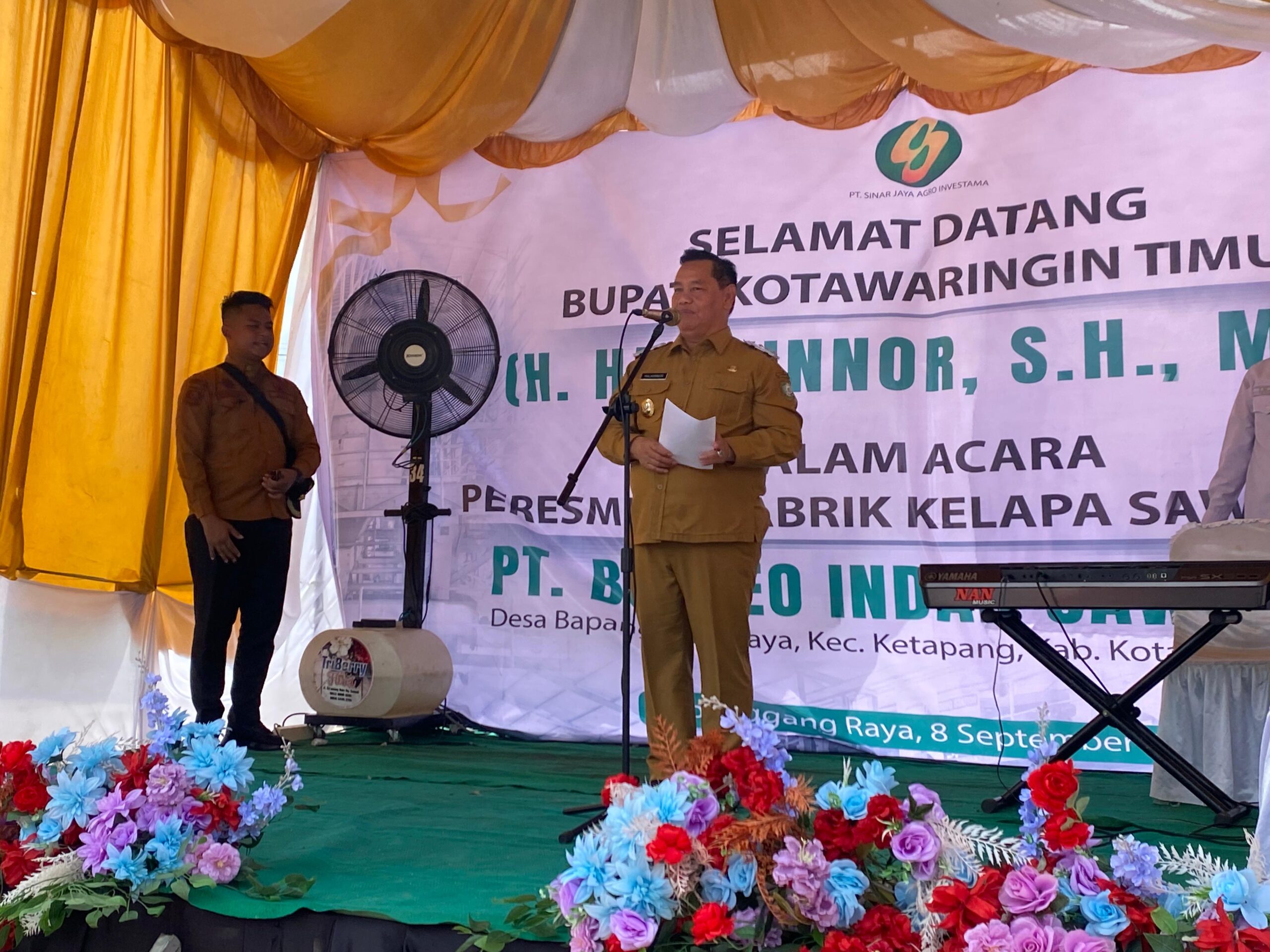 <p>Bupati Kotim, Halikinnor saat memberikan sambutan dalam salah satu giat kerjanya, Senin (8/9/2025). (Foto: Apri) </p>