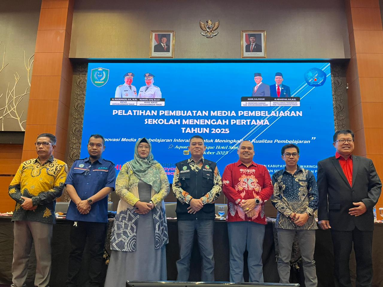 <p>Pelatihan pembuatan media pembelajaran SMP tahun 2025, di Aquarius Boutique Hotel Sampit, Sabtu (11/10/2025). (Foto: Apri) </p>