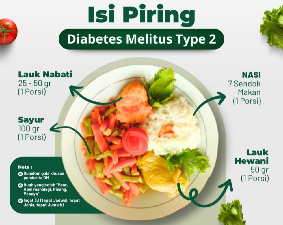 <p>Isi piring sehat diet diabetes melitus (DM). (Foto : Ist)</p>