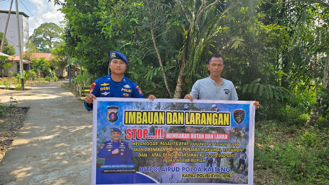 Ditpolairud Polda Kalteng Ajak Masyarakat Cegah Kebakaran Hutan Dan Lahan