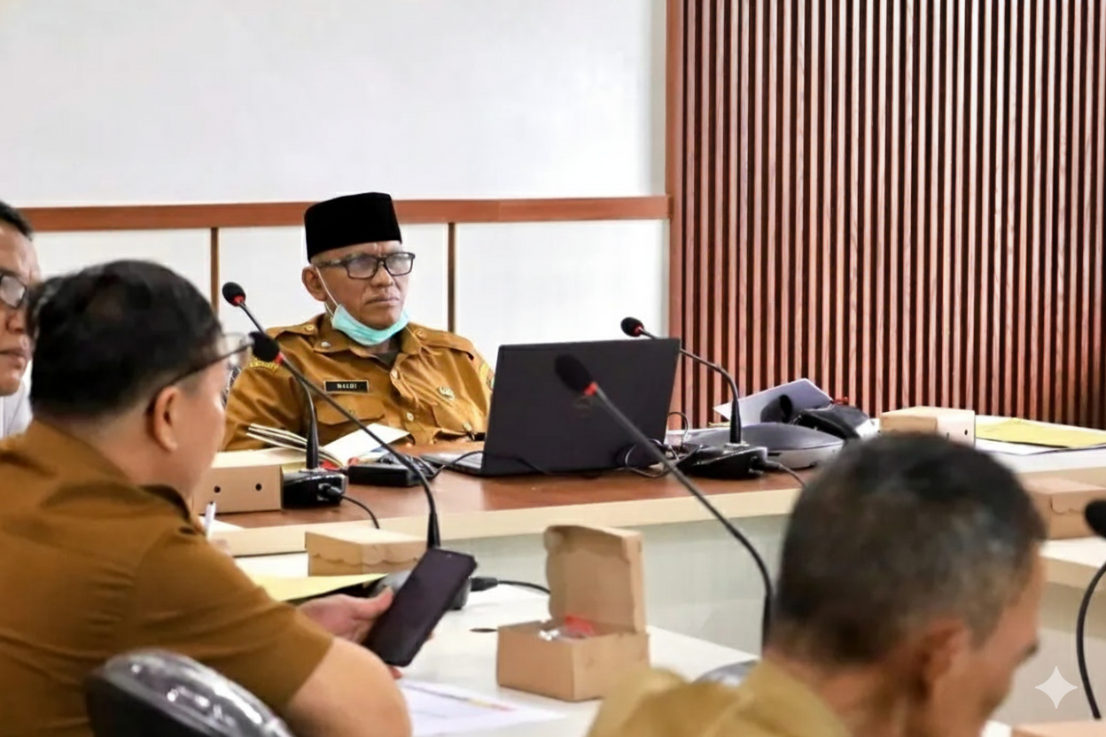 <p>Penjabat Sekretaris Daerah (Pj Sekda) Kotim, Masri saat memimpim rapat pembahasan perampingan OPD di lingkup Pemkab Kotim, Selasa (28/10/2025) lalu. (Foto : Andri)</p>