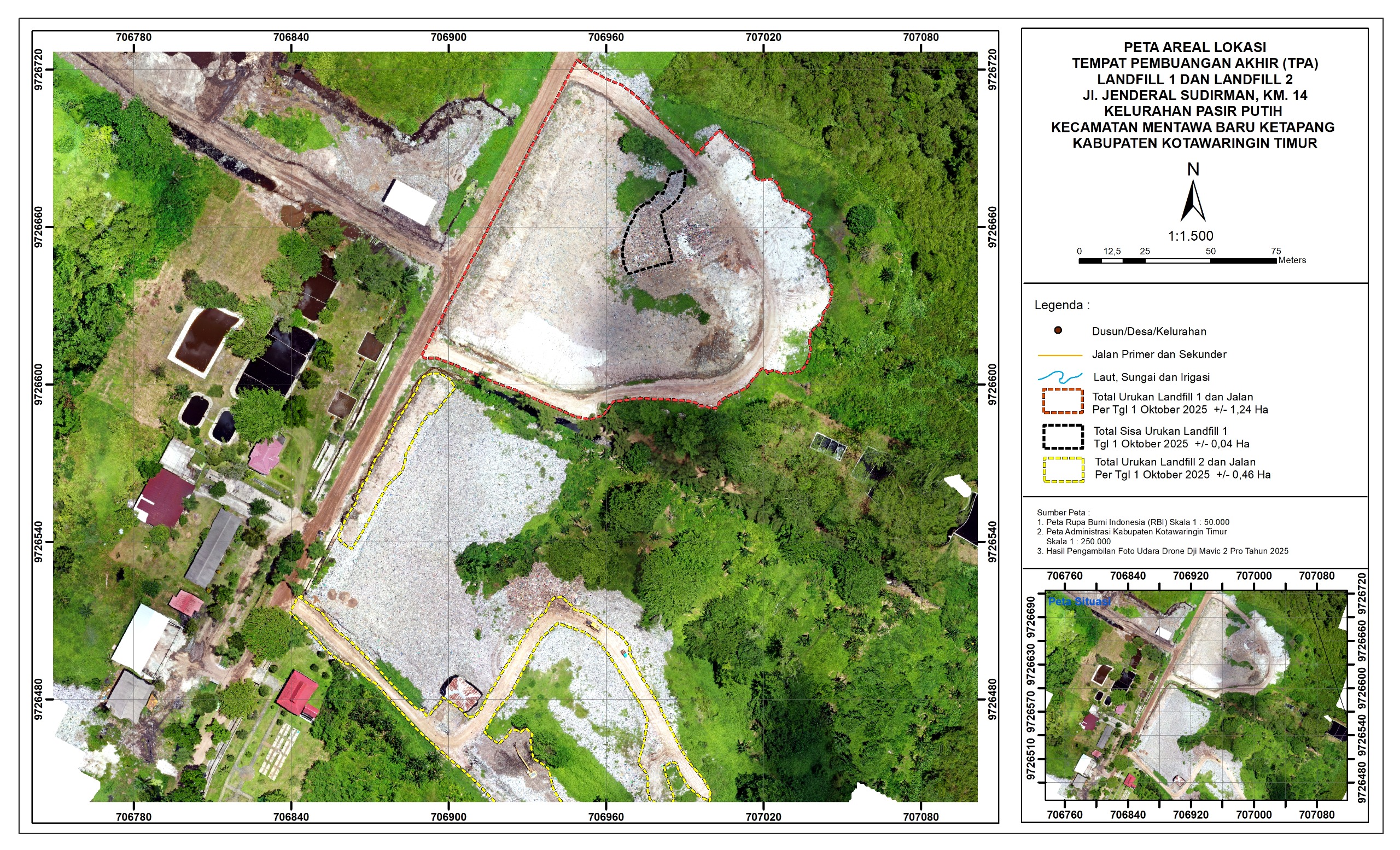 <p>Progrea Penataan Tempat Pembuangan Akhir (TPA) Kota Sampit di Kilometer 14 Jalan Jenderal Sudirman kini telah mencapai 78 persen. (Dinas Lingkungan Hidup Kotim)</p>