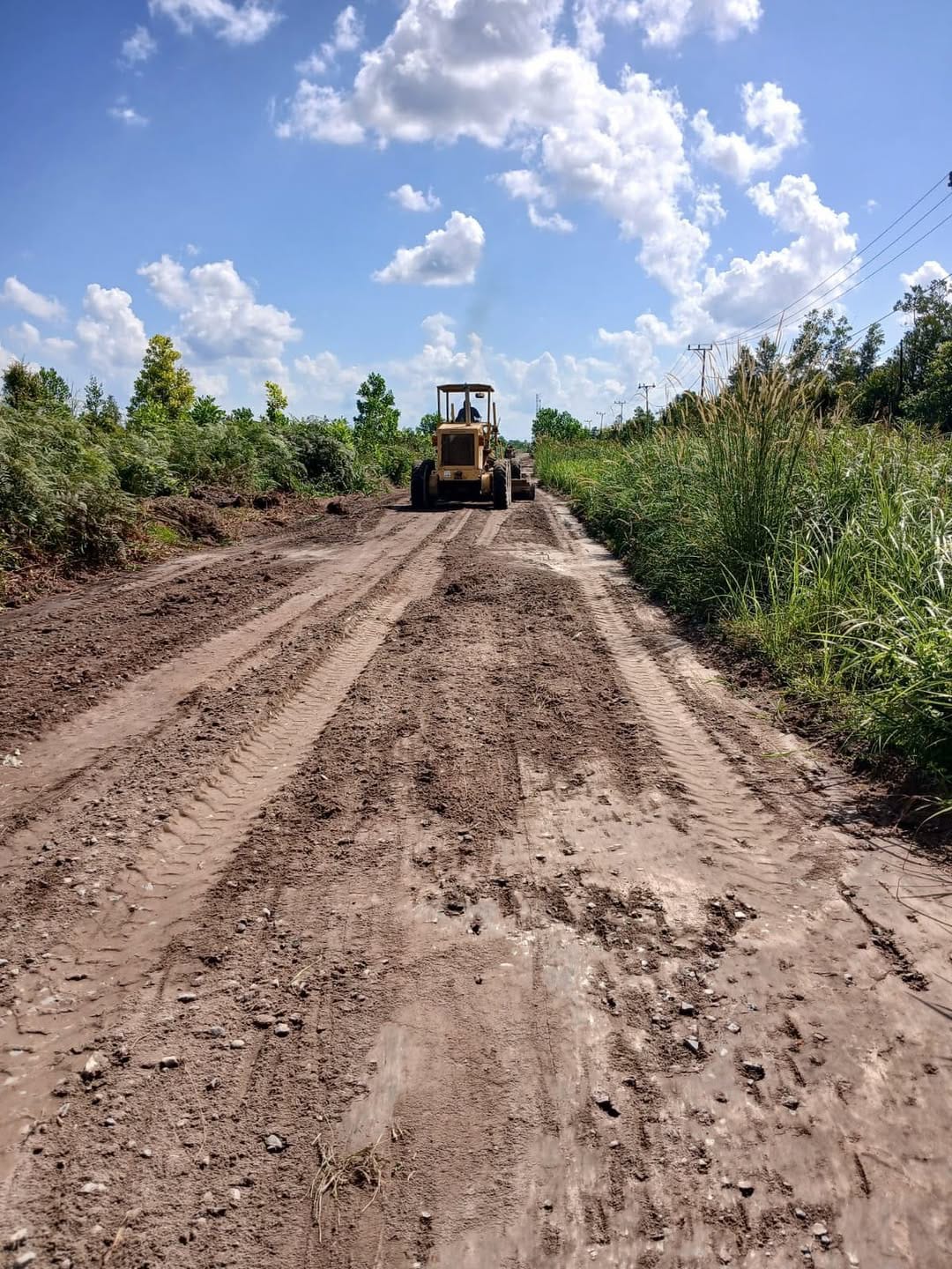 <p>Perbaikan salah satu ruas jalan di Kota Sampit, Senin (14/7/2025). (Foto: Ist) </p>