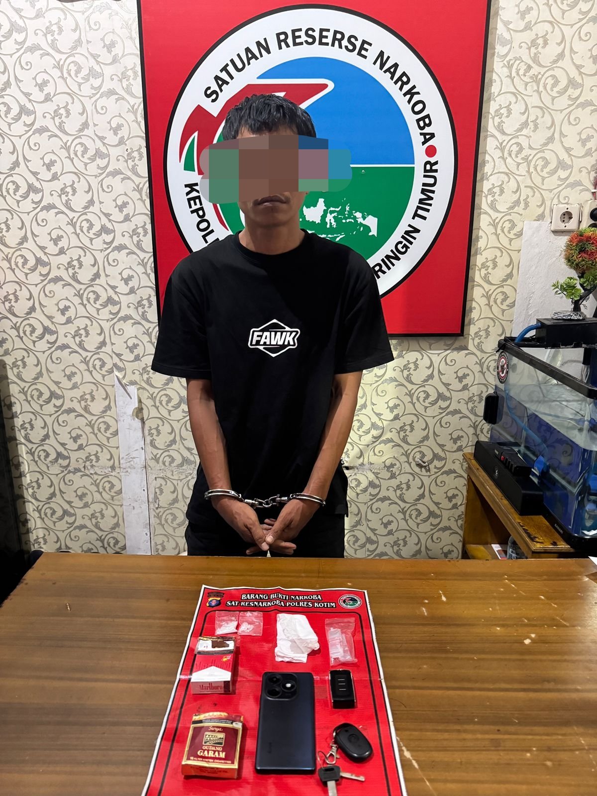 <p>Z Saat diamankan oleh pihak Satresnarkoba Polres Kotim. (Foto : Ist)</p>