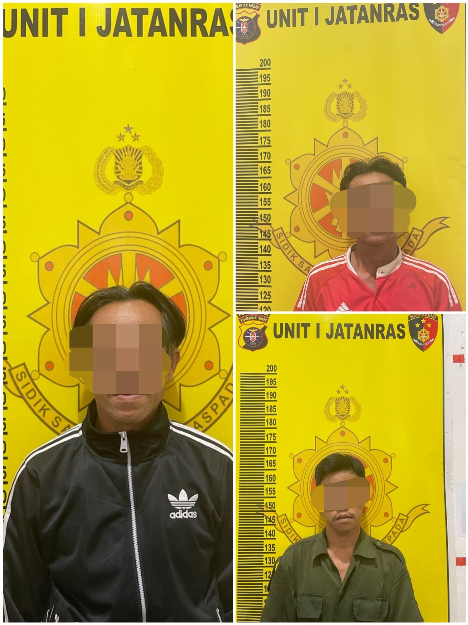 <p>Ketiga pelaku pencurian sawit saat diamankan oleh pihak Polres Kotim. </p>