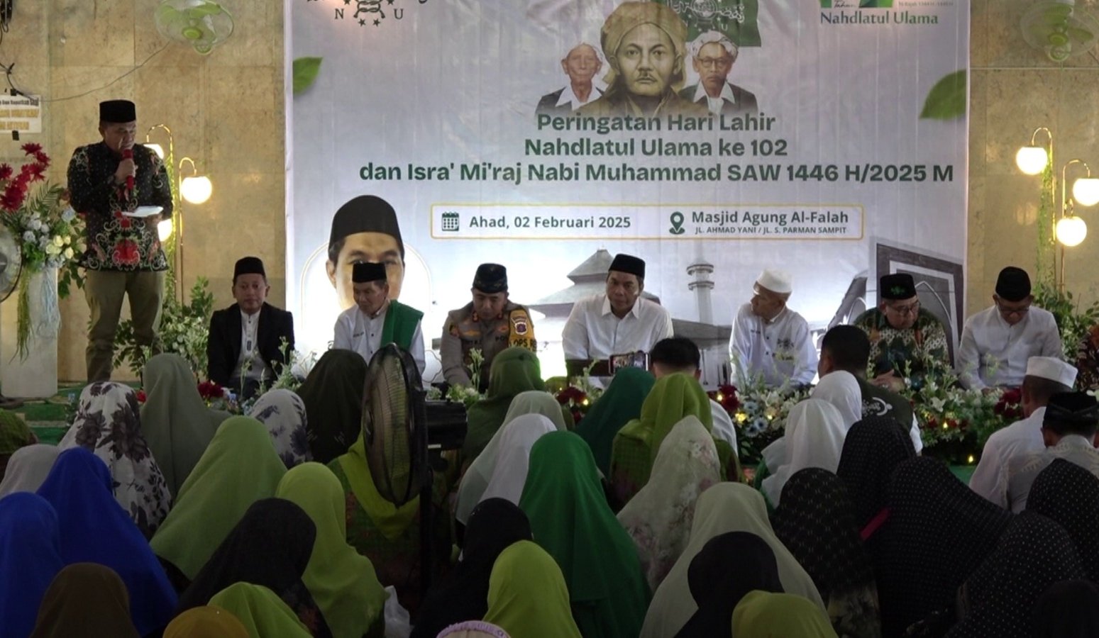 <p>Kepala Dispora Kotim, Wiyono saat menyampaikan sambutan pada acara Peringatan Isra Mi&#8217;raj Nabi Muhammad SAW dan Peringatan Hari Lahir ke-102 Nahdlatul Ulama (NU), di Masjid Al-Falah Jl. A. Yani, Minggu (2/2/2025). </p>
