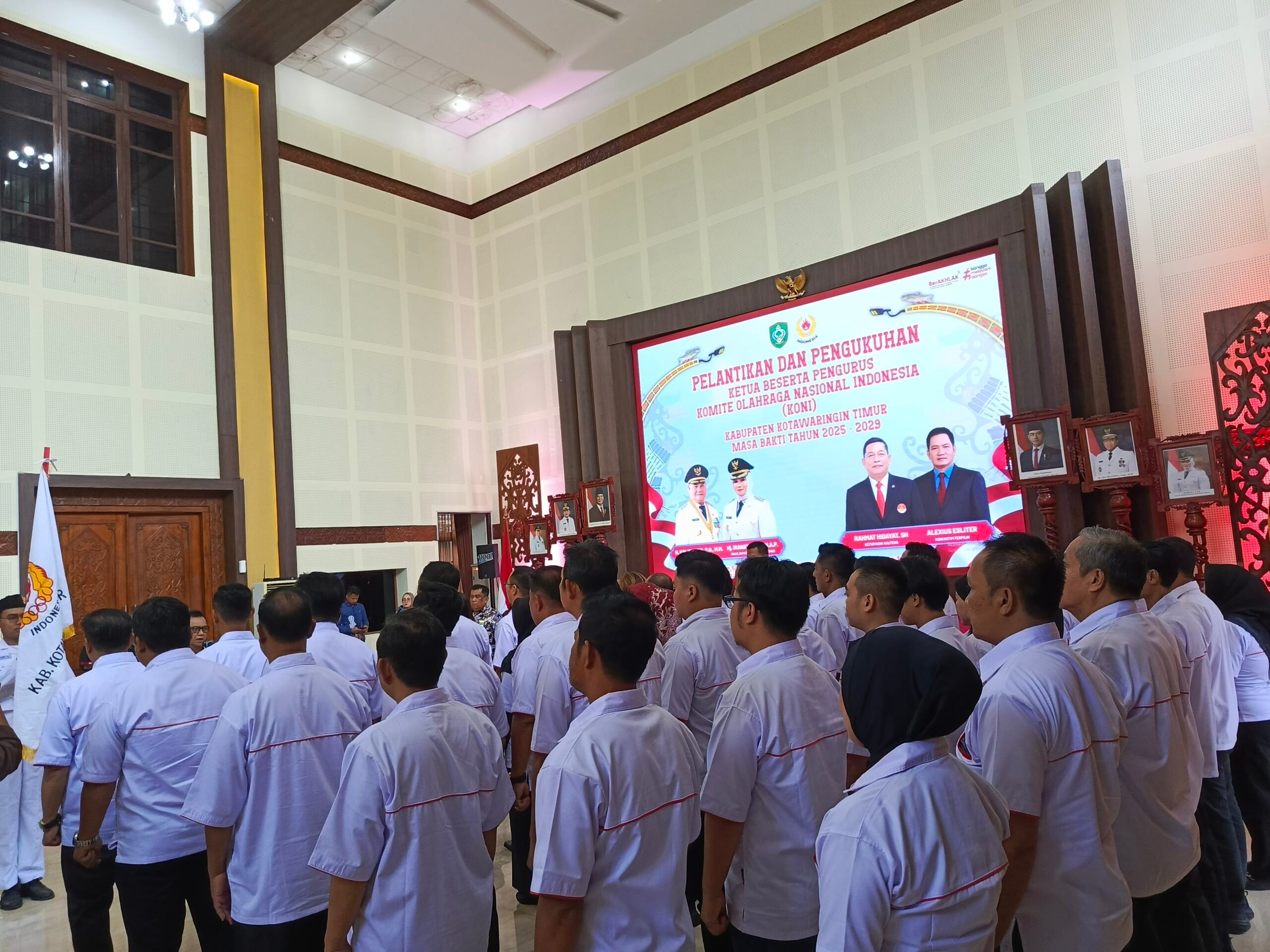 <p>Prosesi pelantikan pengurus baru KONI periode 2025-2029, di Aula Rujab Bupati Kotim, belum lama ini. (Foto: Apri) </p>