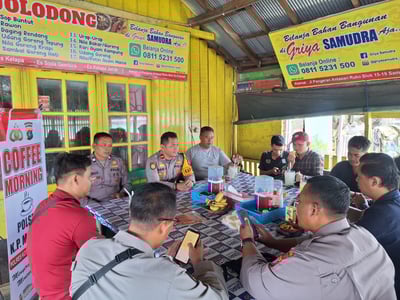 Bangun Sinergi, Polsek Kawasan Pelabuhan Mentaya dan Insan Pers Gelar Coffee Morning