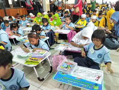 Ratusan Anak di Kotim Antusias Ikuti Lomba Mewarnai Dalam Rangka HUT ke-75 IGTKI-PGRI 