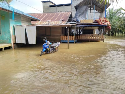 Banjir Masih Melanda Wilayah Utara Kabupaten Kotim 