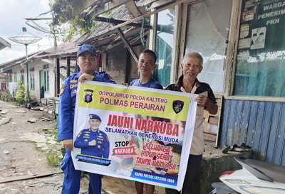 Polairud Polda Kalteng Edukasi Warga Pesisir DAS Mentaya Bahaya Narkoba