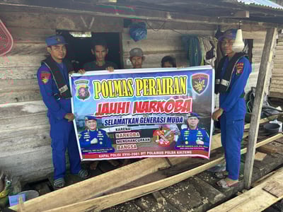 Perangi Narkoba, Ditpolairud Polda Kalteng Turun ke Pesisir