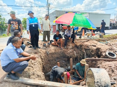 Kebocoran Pipa Besar PDAM Sampit Ganggu Pasokan Air ke Wilayah Ketapang