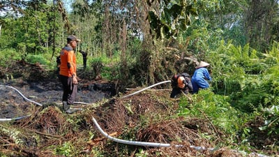 Karhutla di Baamang Hulu Terkendala Akses dan Air, Gotong Royong Jadi Solusi Warga