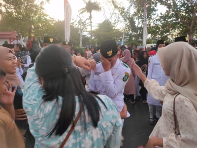 Tangis Haru Warnai Pertemuan Paskibraka Kotim dengan Keluarga Usai Bertugas