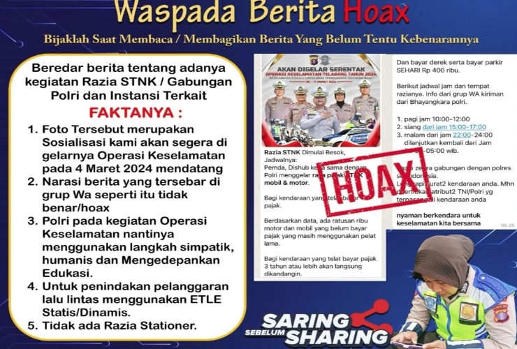 Polri Bantah Berita Hoax Razia STNK Yang Beredar di WA Grup, Ini Tanggapan Polisi